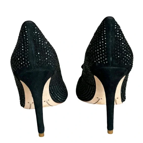 Tory Burch Phoenix Black Pump Rhinestone Soho Lux Heels - Picture 6 of 9